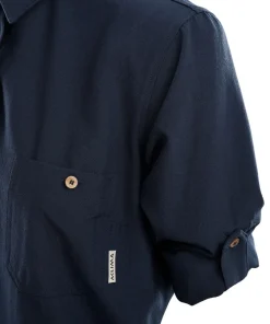 Aclima LeisureWool Woven Wool Shirt Woman Navy Blazer