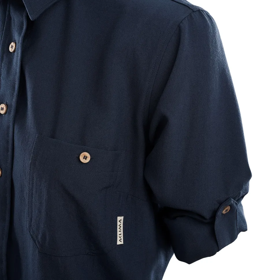 Aclima LeisureWool Woven Wool Shirt Woman Navy Blazer