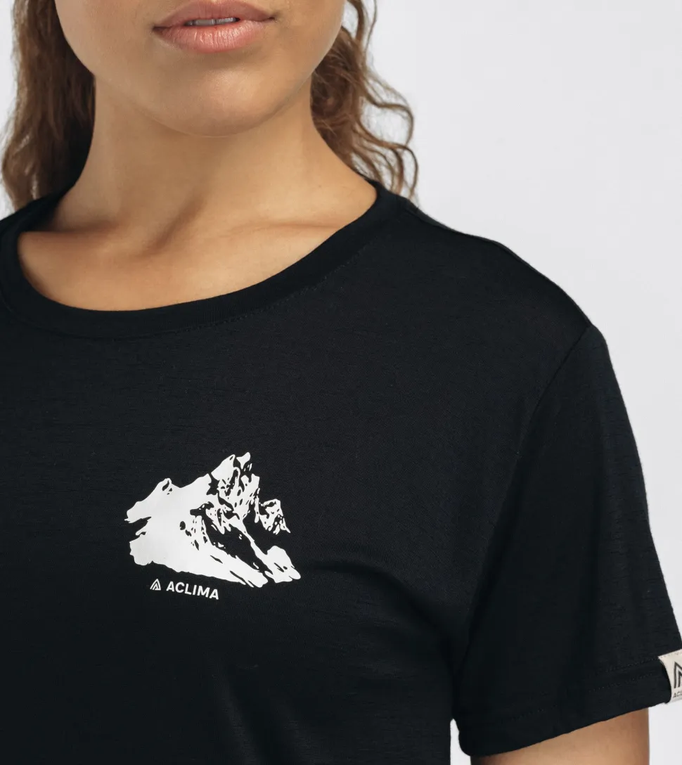 Aclima Women's Lightwool 140 Classic Tee Mountain Jet Black