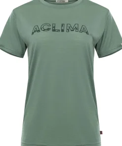 Aclima Women's LightWool 140 Classic Tee Logo Dark Ivy