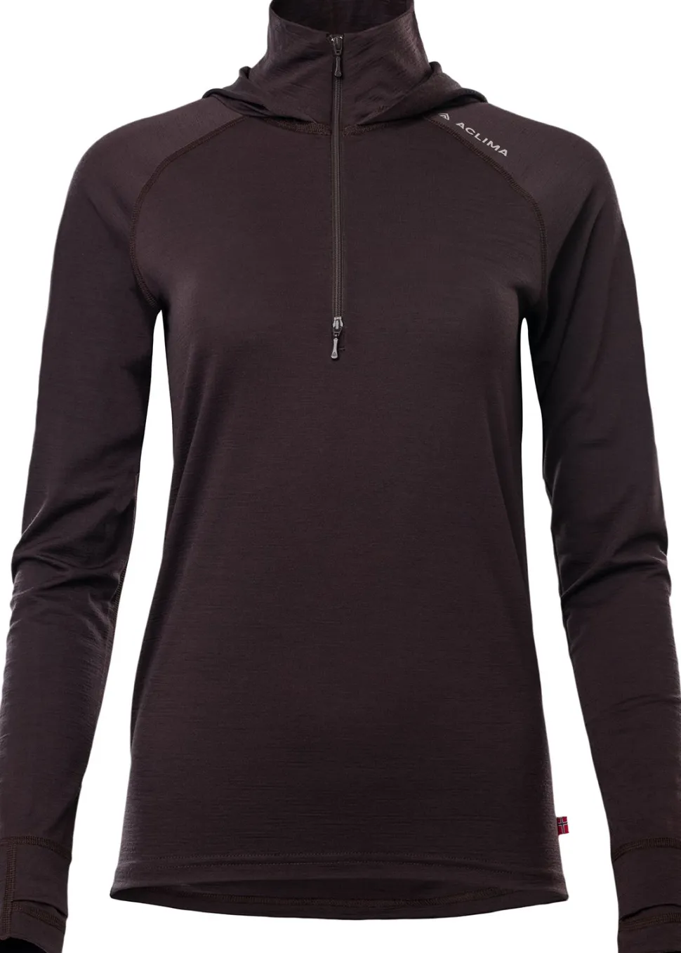 Aclima Women's LightWool 180 Hoodie Chocolate Plum