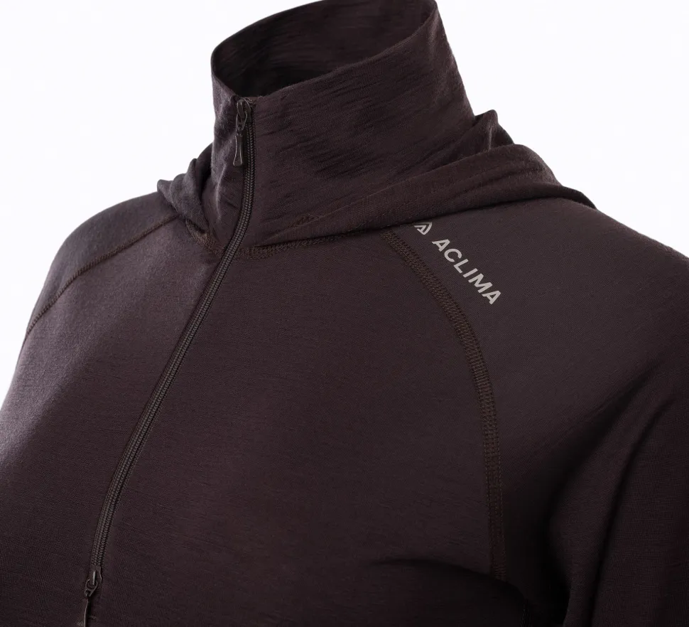 Aclima Women's LightWool 180 Hoodie Chocolate Plum
