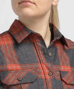 Aclima Women's ReBorn Woolshirt Check/Grey/Red