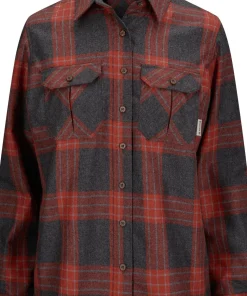 Aclima Women's ReBorn Woolshirt Check/Grey/Red