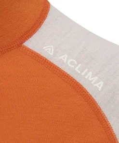 Aclima Women's WarmWool Polo Gold Flame/Beige Melange/Niagara