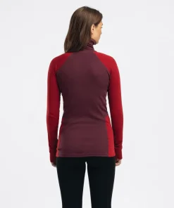 Aclima Women's WarmWool Polo Fig/Red Dahlia