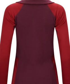 Aclima Women's WarmWool Polo Fig/Red Dahlia