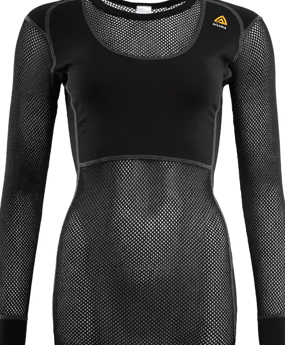 Aclima Women's WoolNet Crew Neck Jet Black