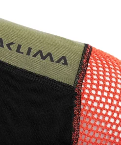 Aclima Women's WoolNet Hybrid Crew Neck Jet Black/Poinciana/Capulet Olive