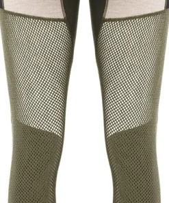 Aclima Women's WoolNet Hybrid Longs Olive Night/Beige Melange/Jet Black