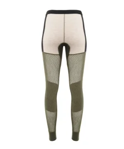 Aclima Women's WoolNet Hybrid Longs Olive Night/Beige Melange/Jet Black
