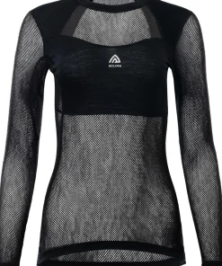 Aclima Women's WoolNet Light Crewneck Jet Black
