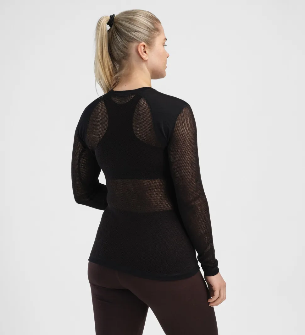 Aclima Women's WoolNet Light Crewneck Jet Black