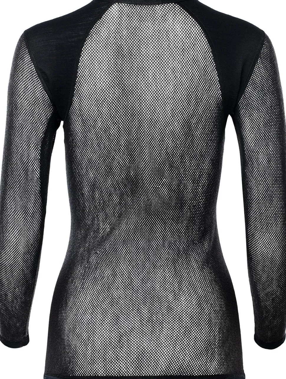 Aclima Women's WoolNet Light Crewneck Jet Black