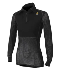 Aclima WoolNet Polo With Zip Woman Jet Black
