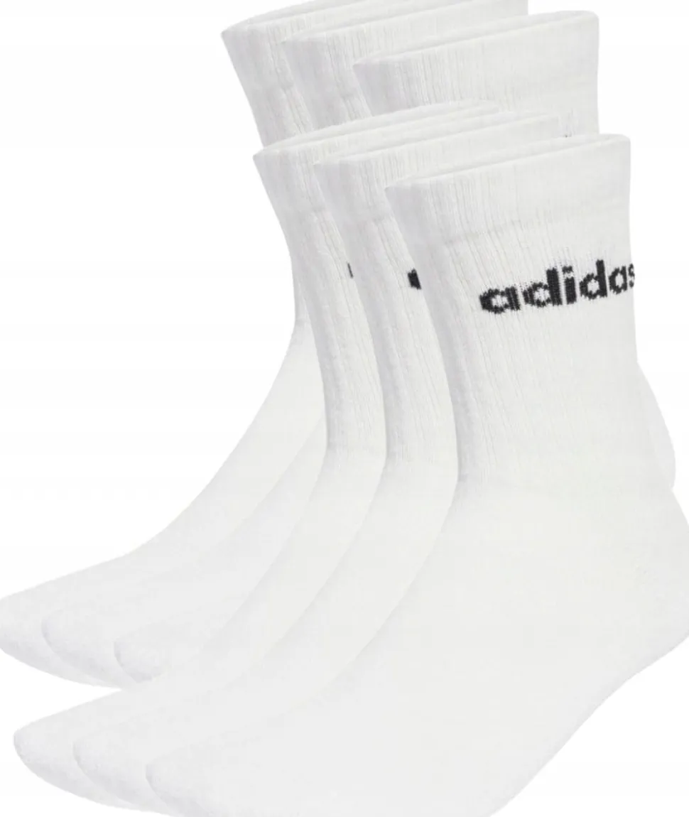 Adidas Cushioned Linear Crew 6p White/black