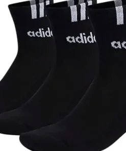 Adidas 3-Stripes Linear Half-Crew Cushioned Socks 3 Pairs Black/white