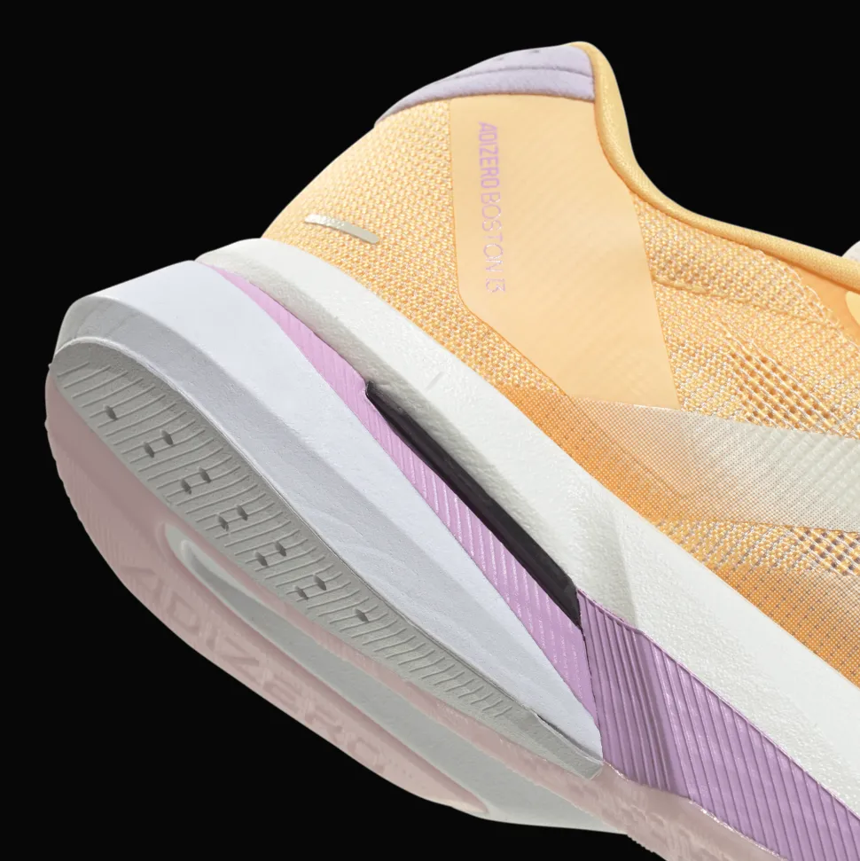 Adidas Women's Adizero Boston 13 Ice Tangerine/Ice Gold Metal/Ice Lavender