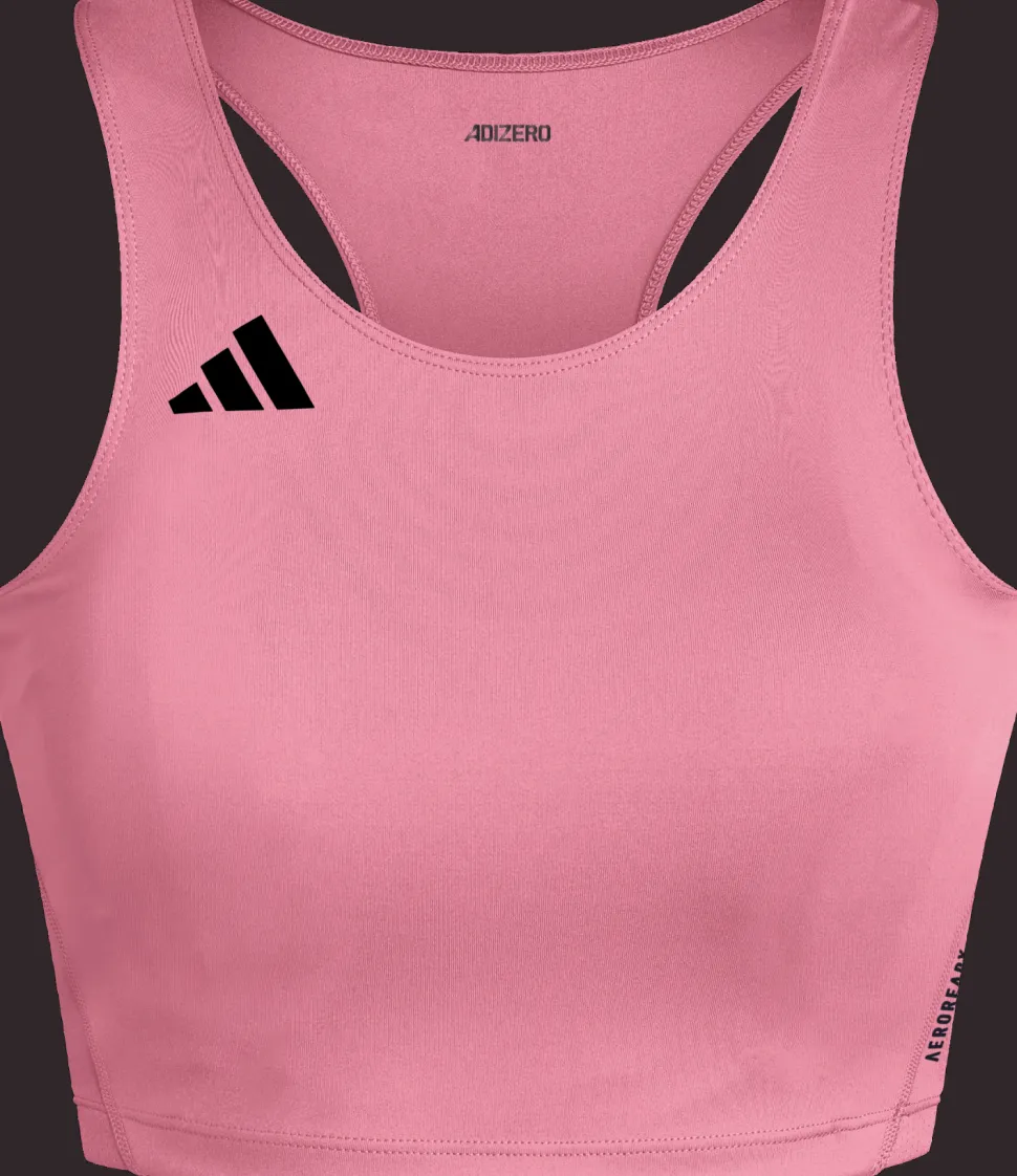 Adidas Women's Adizero Essentials Running Crop Top Lucid pink