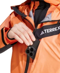 Adidas Women's Terrex Techrock Light GORE-TEX Active Rain Jacket Semi Impact Orange
