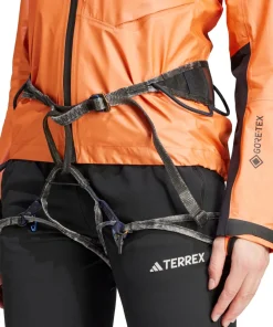 Adidas Women's Terrex Techrock Light GORE-TEX Active Rain Jacket Semi Impact Orange