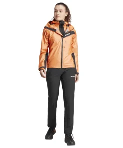 Adidas Women's Terrex Techrock Light GORE-TEX Active Rain Jacket Semi Impact Orange