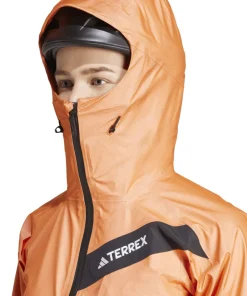 Adidas Women's Terrex Techrock Light GORE-TEX Active Rain Jacket Semi Impact Orange