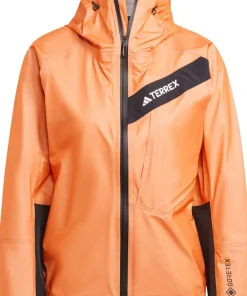 Adidas Women's Terrex Techrock Light GORE-TEX Active Rain Jacket Semi Impact Orange