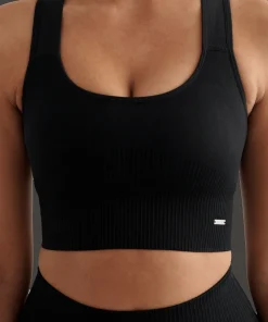 Aim'n Women's High Support Ribbed Bra Black
