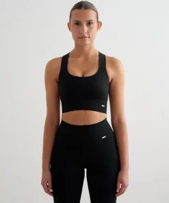 Aim'n Women's High Support Ribbed Bra Black