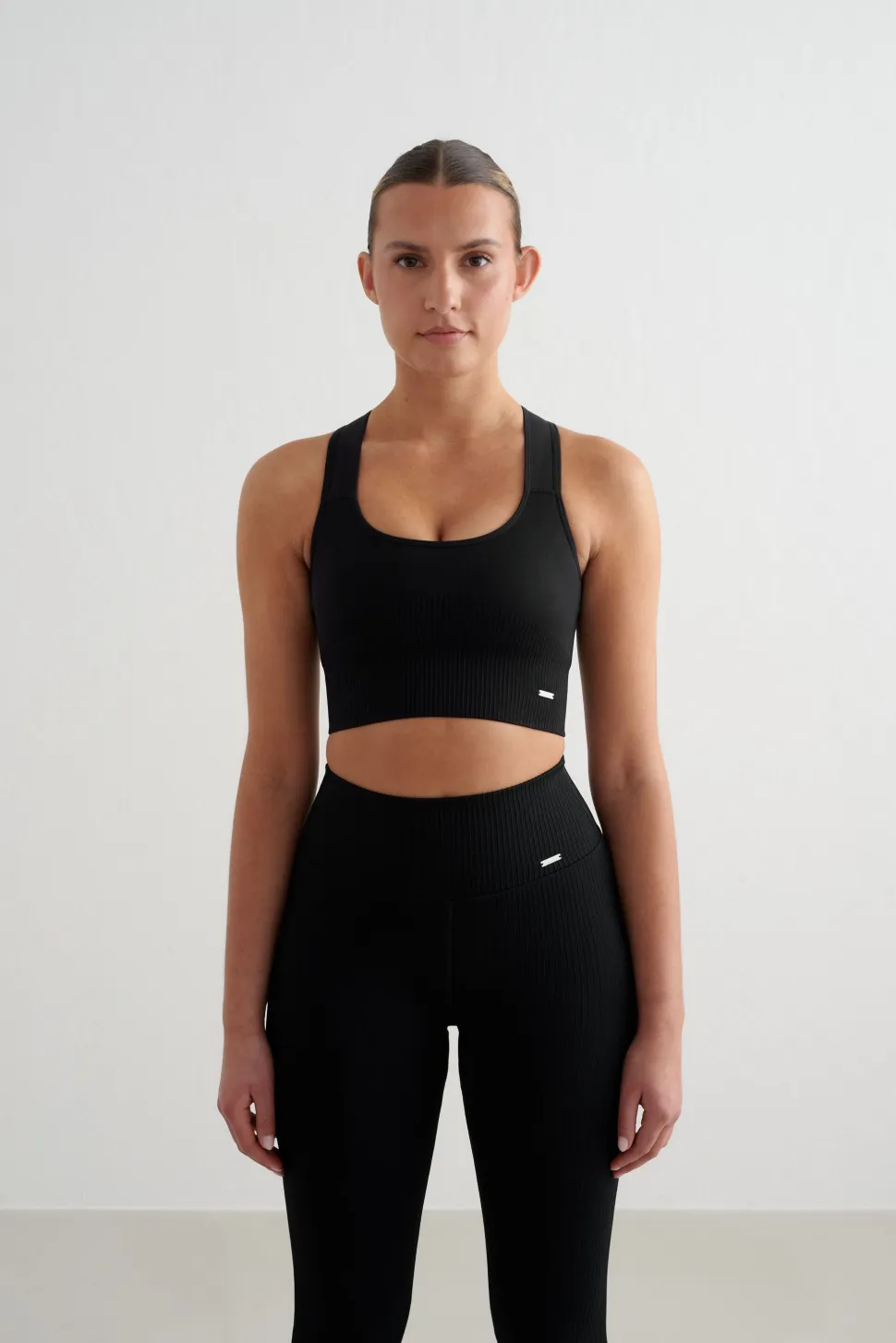 Aim'n Women's High Support Ribbed Bra Black