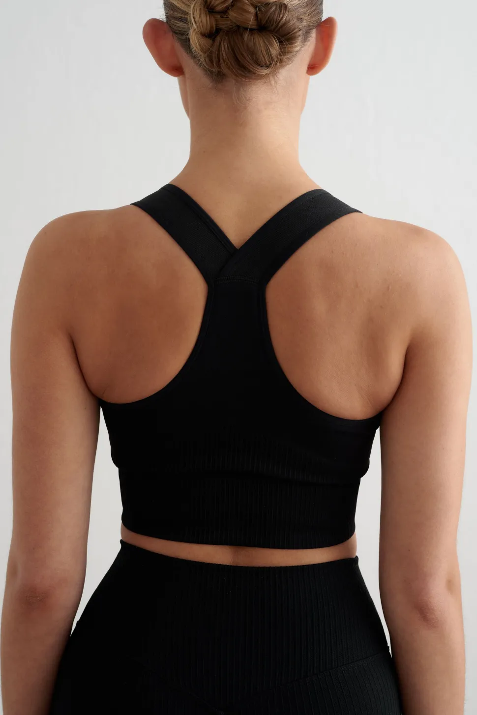 Aim'n Women's High Support Ribbed Bra Black
