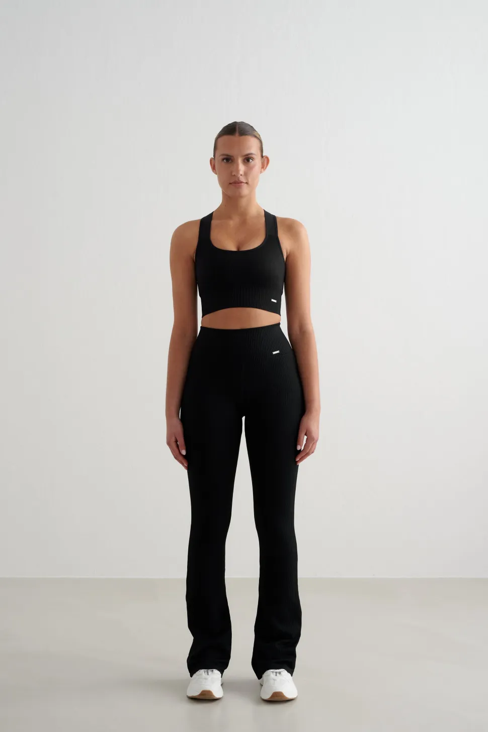 Aim'n Women's High Support Ribbed Bra Black