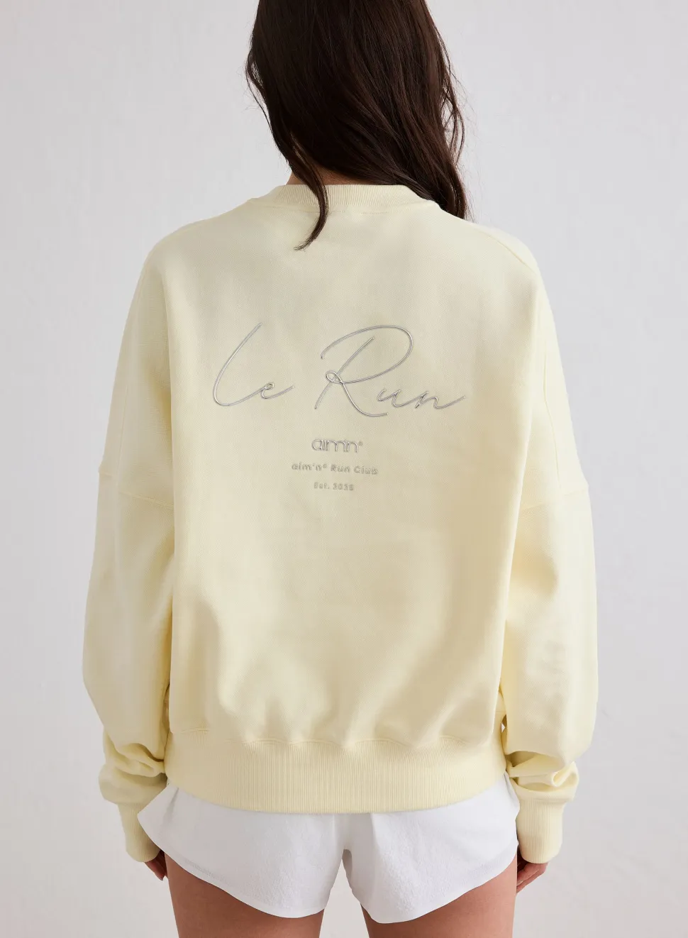 Aim'n Women's Le Run Running Sweatshirt Lemon White