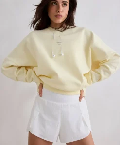 Aim'n Women's Le Run Running Sweatshirt Lemon White