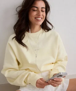 Aim'n Women's Le Run Running Sweatshirt Lemon White