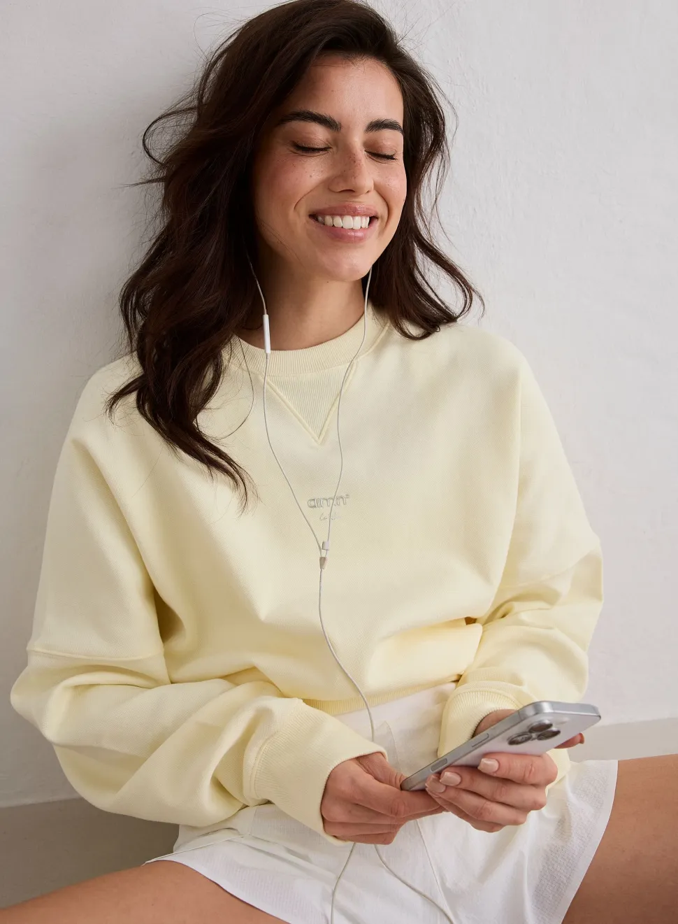 Aim'n Women's Le Run Running Sweatshirt Lemon White