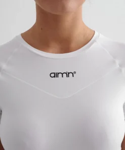 Aim'n Women's Soft Basic Short Sleeve White