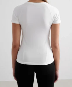 Aim'n Women's Soft Basic Short Sleeve White