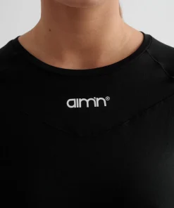 Aim'n Women's Soft Basic Short Sleeve Black