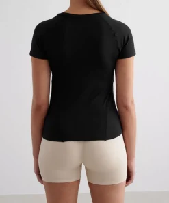 Aim'n Women's Soft Basic Short Sleeve Black