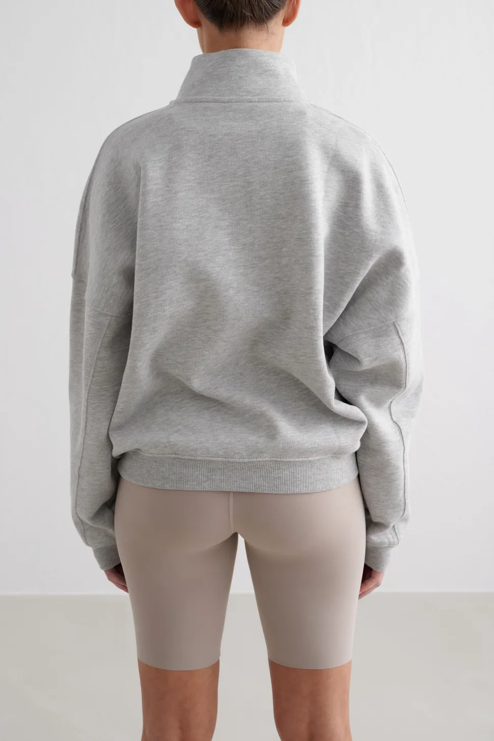 Aim'n Women's Varsity Sweat Half Zip Grey Melange