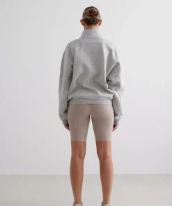 Aim'n Women's Varsity Sweat Half Zip Grey Melange