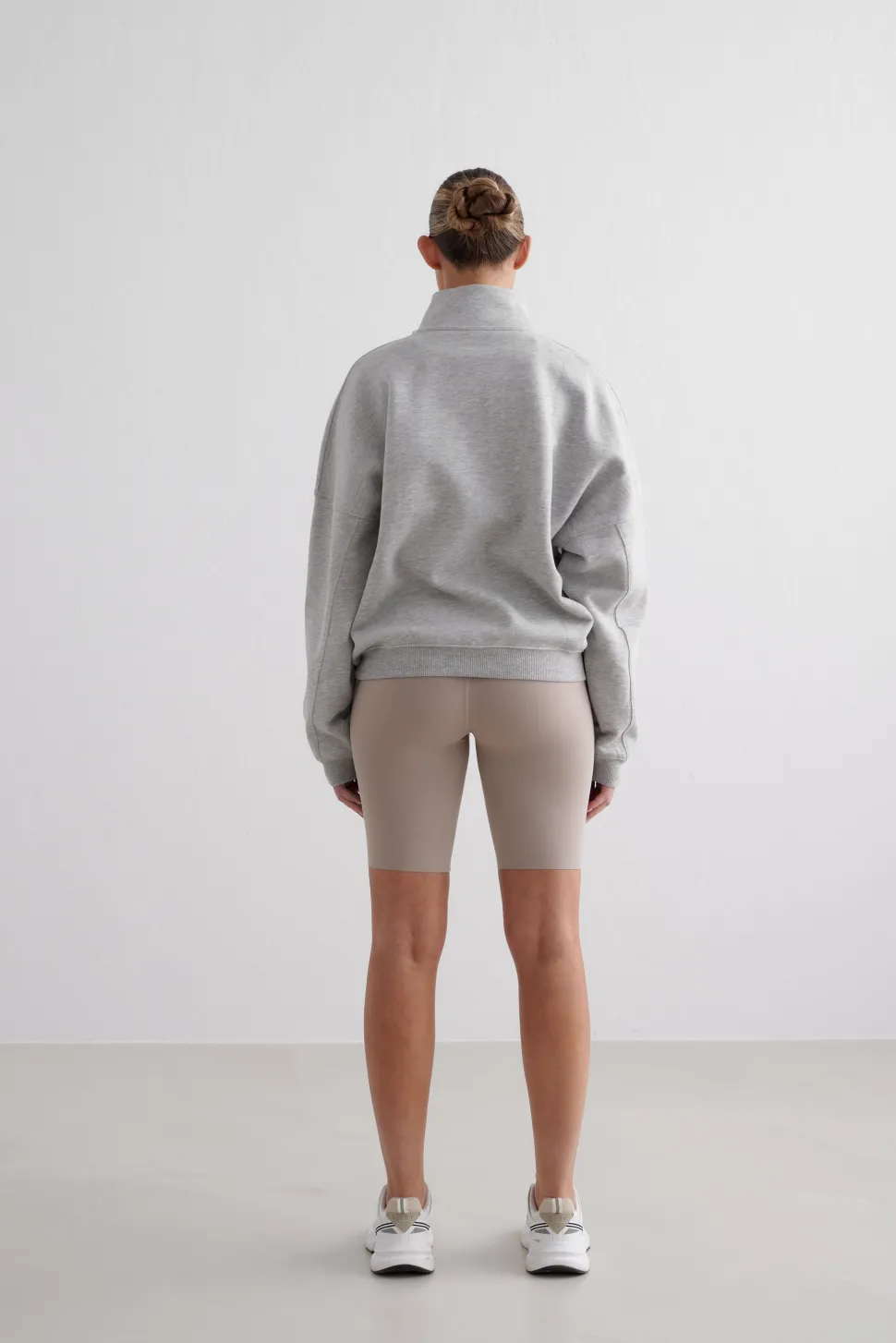 Aim'n Women's Varsity Sweat Half Zip Grey Melange