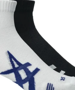 Asics 2 Pack Cushioned Run Quarter Sock Performance Black/Brilliant White