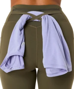 Asics Women's Nagino Run Adjustable Tight Dark Olive