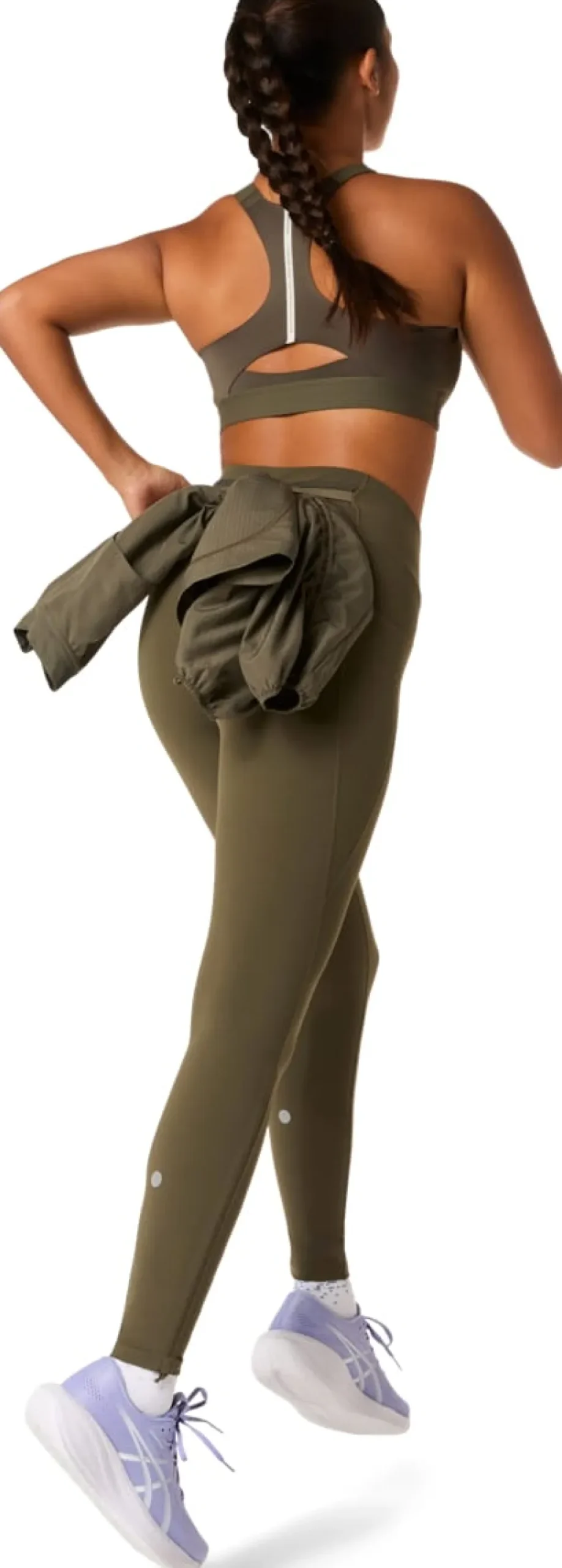 Asics Women's Nagino Run Adjustable Tight Dark Olive