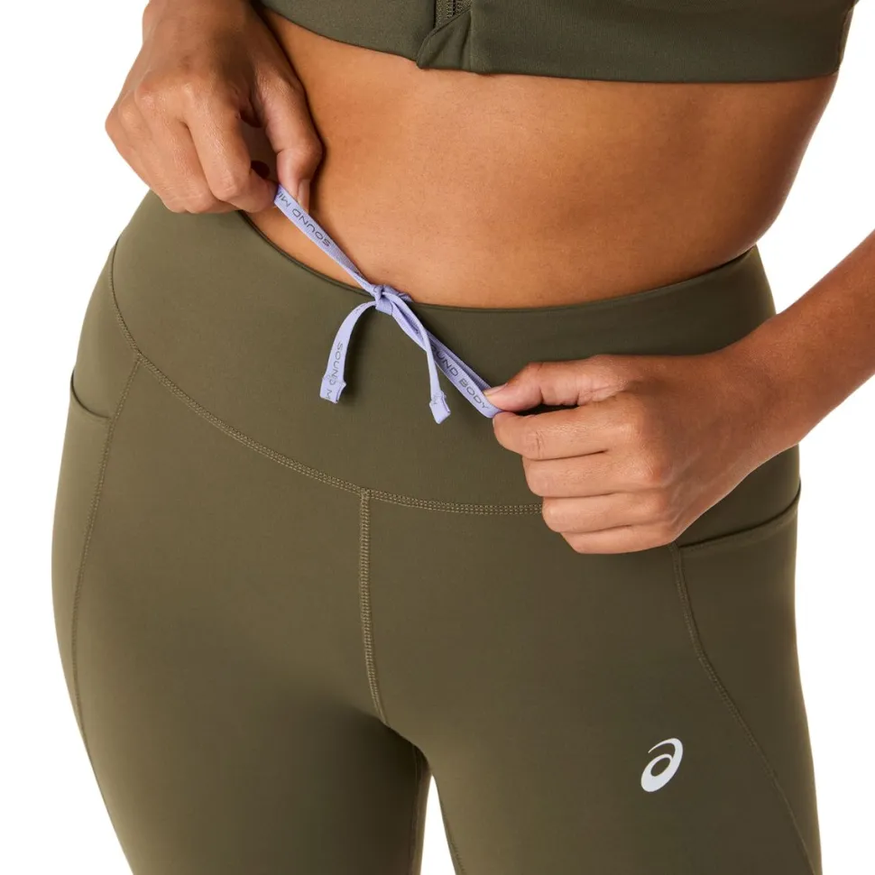 Asics Women's Nagino Run Adjustable Tight Dark Olive