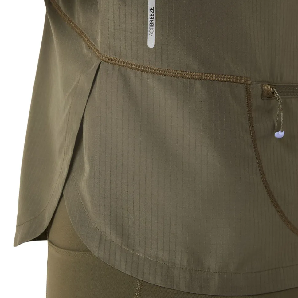 Asics Women's Nagino Run Adjustable Jacket Dark Olive