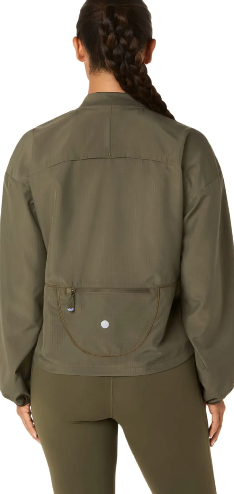 Asics Women's Nagino Run Adjustable Jacket Dark Olive